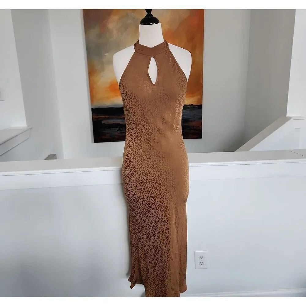 YFB Leopard Print Brown Dress Size S
